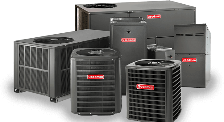 Goodman air conditioners, furnaces, and packaged units we install