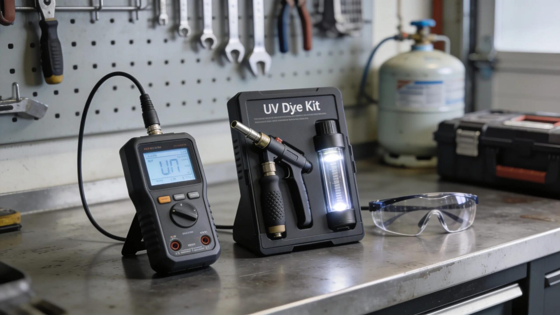 Signs Your AC is Low on Coolant: Solutions Inside 3 Electronic leak detector and UV dye kit for HVAC leak detection